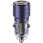 Ładowarka samochodowa USAMS C36 USB+USB-C 95 W Fioletowa - Purple