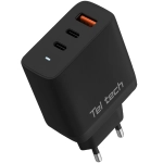 Ładowarka sieciowa Teltech 65 W 2 x USB-C + 1 x USB-A Czarna - Black
