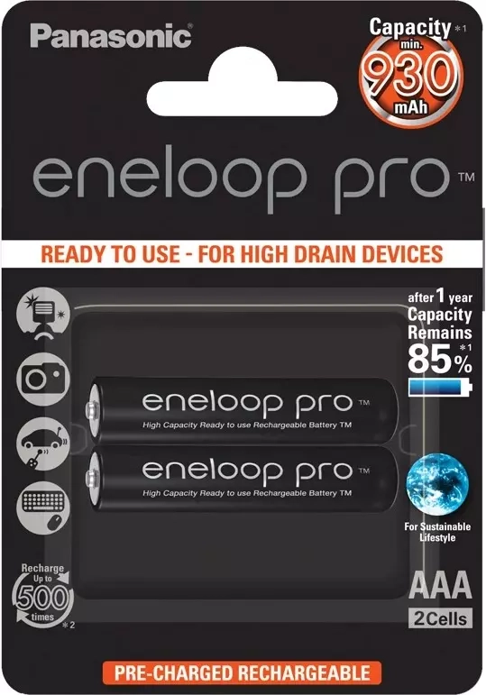 Akumulatorki Panasonic Eneloop PRO R03 AAA 930mAh - 2 szt.