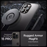 Etui Spigen Rugged Armor Mag Magsafe iPhone 15 Pro Matte Black Czarny Case