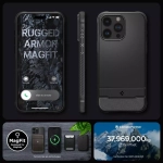Etui Spigen Rugged Armor Mag Magsafe iPhone 15 Pro Matte Black Czarny Case