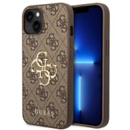 Etui Guess 4G Big Metal Logo do iPhone 15 Brązowy