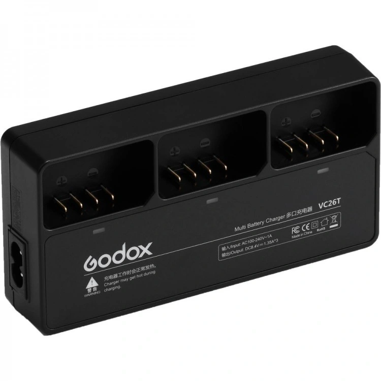 Potrójna ładowarka Godox VC26T do baterii VB26 (Lampy V1)