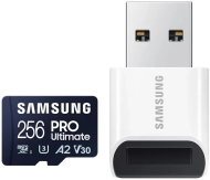Karta pamięci Samsung microSDXC PRO Ultimate 2023 256 GB A2 V30 U3 UHS-I (200 MB/s) + czytnik microSD