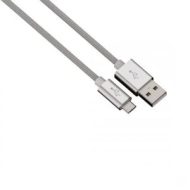 Kabel data/sync "color line" micro usb aluminium 1m srebrny