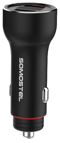 Ładowarka samochodowa Somostel DUAL USB SMS-A89 + kabel lightning - czarna