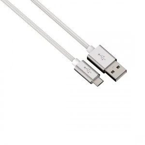 Kabel data/sync "color line" micro usb aluminium 1m biały