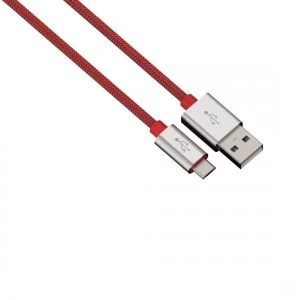 Kabel data/sync "color line" micro usb aluminium 1m czerwony