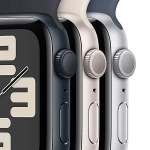 Apple Watch SE (2023) GPS 44mm koperta aluminiowa Silver + pasek Storm Blue Sport Band S/M