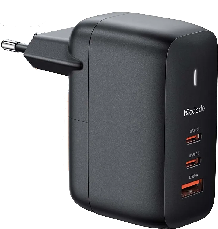 Ładowarka sieciowa USB-A/USB-C PD 65 W Mcdodo GaN 3.0 czarna