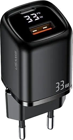 Ładowarka sieciowa USB-A/USB-C 33 W USAMS czarna