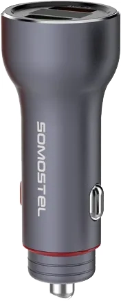 Ładowarka samochodowa Somostel DUAL USB SMS-A89 30 W + kabel micro USB grafitowa