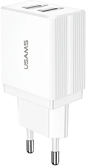 Ładowarka sieciowa Dual USB 2,1 A USAMS biała