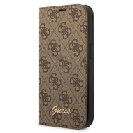 Guess GUBKP14SHG4SHW iPhone 14 / 15 / 13 6.1" brązowy/brown book 4G Vintage Gold Logo