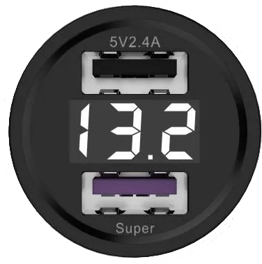 Ładowarka samochodowa Somostel DUAL USB SMS-A89 + kabel USB-C- czerwona