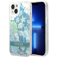Guess GUHCP14MLFLSN iPhone 14 Plus / 15 Plus 6.7" zielony/green hardcase Flower Liquid Glitter