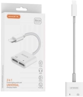 Adapter Lightning - gniazdo audio iPhone + zasilanie iPhone Somostel biały