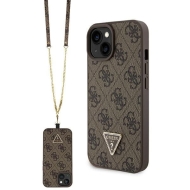 Guess GUHCP15SP4TDSCPW iPhone 15 / 14 / 13 6.1" brązowy/brown hardcase Crossbody 4G Metal Logo