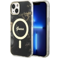 Guess GUHMP14SHTMRSK iPhone 14 / 15 / 13 6.1" czarny/black hardcase Golden Marble MagSafe