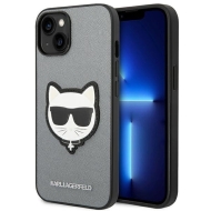 Karl Lagerfeld KLHCP14MSAPCHG iPhone 14 Plus / 15 Plus 6,7" hardcase srebrny/silver Saffiano Choupette Head Patch