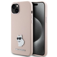 Karl Lagerfeld KLHCP15MSMHCNPP iPhone 15 Plus / 14 Plus 6.7" różowy/pink Silicone Choupette Metal Pin