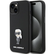 Karl Lagerfeld KLHCP15MSMHKNPK iPhone 15 Plus / 14 Plus 6.7" czarny/black Silicone Ikonik Metal Pin