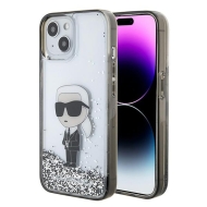 Karl Lagerfeld KLHCP15SLKKNSK iPhone 15 / 14 / 13 6.1" transparent hardcase Liquid Glitter Ikonik
