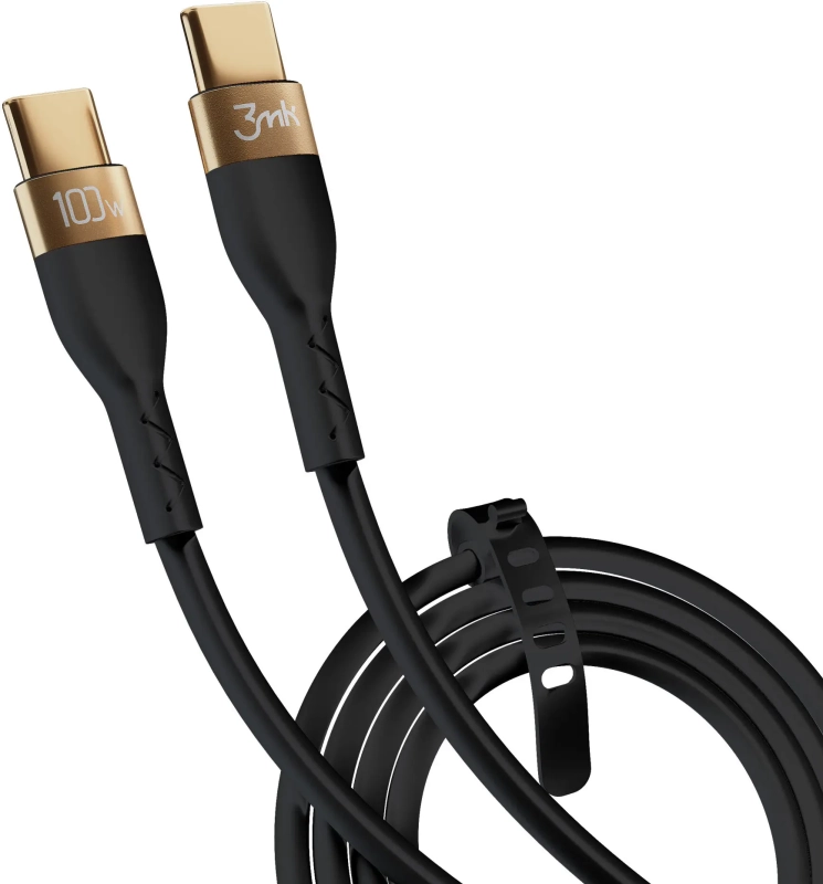 Kabel USB-C - USB-C 100 W 2 m HyperSilicone 3MK czarny