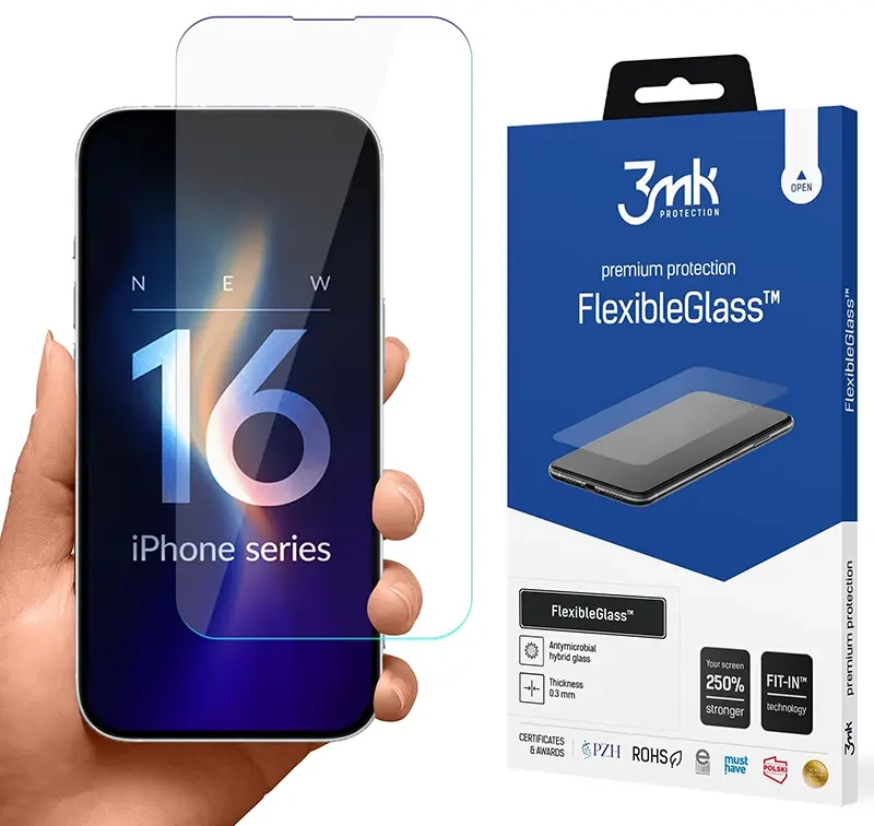 Nietłukące szkło hybrydowe na Apple iPhone 16 Pro Max - 3mk FlexibleGlass