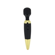 Duży masażer intymny - stymulator łechtaczki -  gold/black - 25 cm