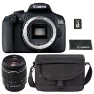 Aparat Canon EOS 2000D + EF-S 18-55 mm f/3.5-5.6 III + torba SB130 + SD 16GB