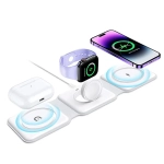 Ładowarka bezprzewodowa indukcyjna 3w1 Ecobox Magsafe 15 W biała