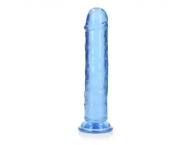 Żelowe Niebieskie Dildo z Przyssawką Waginalne i Analne 22 cm