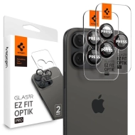 Ochrona na obiektyw aparatu Spigen Optik.Tr Camera EZ FIT Lens do Apple iPhone 17 Pro / 17 Pro Max / 16 Pro Max Czarny z czerwienią - Black