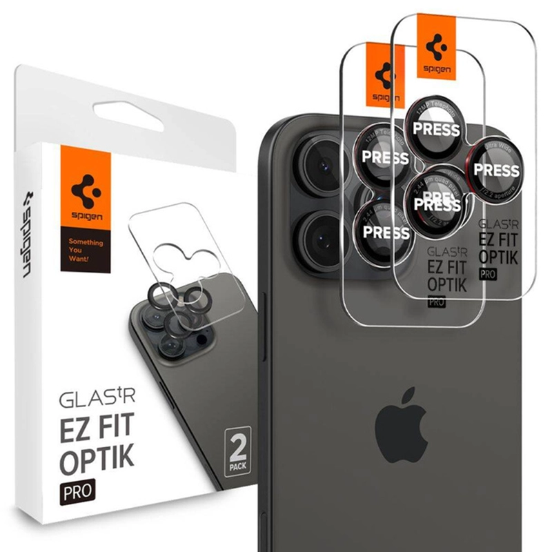 Ochrona na obiektyw aparatu Spigen Optik.Tr Camera EZ FIT Lens do Apple iPhone 17 Pro / 17 Pro Max / 16 Pro / 16 Pro Max