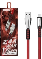 Kabel USB-A - USB-C 1 m 2,4 A Fast Charging czerwony