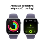 Apple Watch Series 11 (2025) GPS 46mm koperta aluminiowa Silver + pasek Purple Fog Sport Band M/L