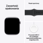 Apple Watch Series 11 (2025) GPS 46mm koperta aluminiowa Space Grey + pasek Black Sport Band S/M