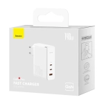 Ładowarka Baseus GaN5 Pro 2xUSB-C + USB Biała - Moon White