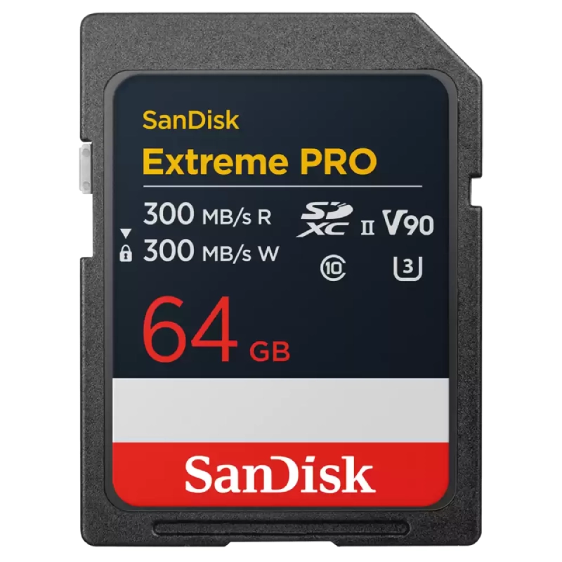 Karta pamięci SanDisk 64 GB Extreme Pro SDXC - 300MB/s 8K, V90, UHS-II