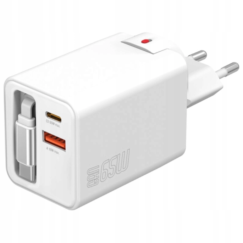 Ładowarka sieciowa 65W 4smarts Flex Jojo GaN Biała - White