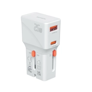 Adapter podróżny 4smarts Nomad Pocket 25 W 1x USB-C 1x USB-A Biały - White