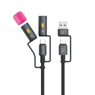Kabel USB-C 4w1 4smarts Explorer Czarny - Black