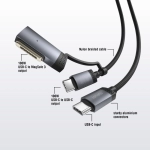 Kabel USB-C z adapterem MagSafe 4smarts ComboCord Szary - Gray