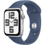 Apple Watch SE (2024) GPS 40mm koperta aluminiowa Silver + pasek Sport Band S/M Denim
