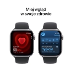 Apple Watch Series 11 (2025) GPS 42mm koperta aluminiowa Space Grey + pasek Black Sport Band M/L