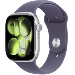 Apple Watch Series 11 (2025) GPS 42mm koperta aluminiowa Silver + pasek Furple Fog Sport Band M/L