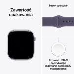 Apple Watch Series 11 (2025) GPS 46mm koperta aluminiowa Silver + pasek Furple Fog Sport Band S/M