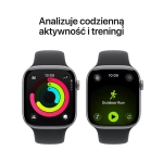 Apple Watch Series 11 (2025) GPS + Cellular 46mm koperta aluminiowa Space Grey + pasek Black Sport Band M/L