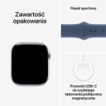 Apple Watch Series 10 (2024) GPS + Cellular 46mm koperta aluminiowa Silver + pasek Denim Sport Band M/L